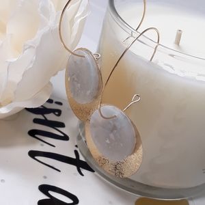 Gold and acrylic charm earrings